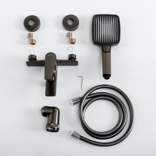 Смеситель для ванны и душа CEZARES LINER-VD-GM оружейная сталь